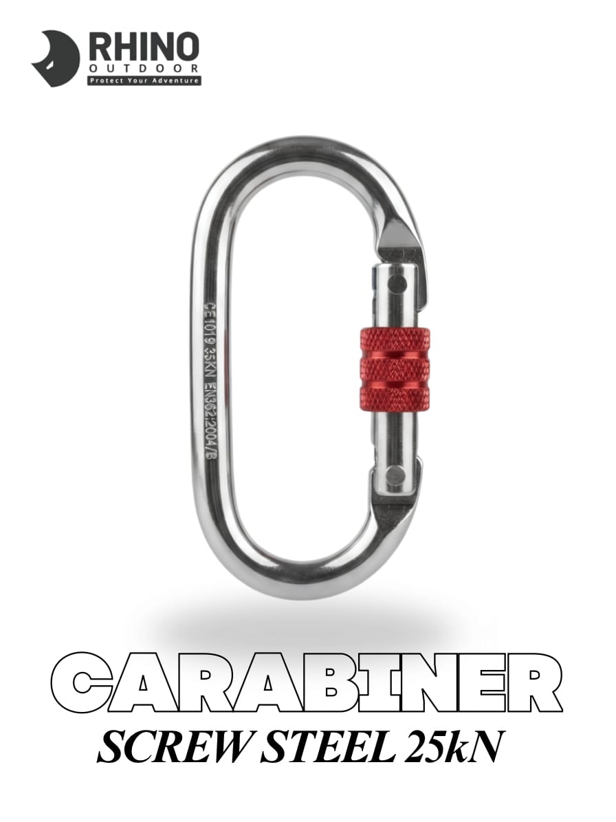 Carabiner Oval Screw Stel 25kN